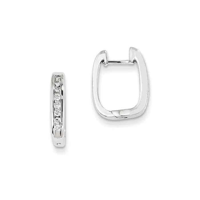 Goldia 14k White Gold Real Diamond Complete Hinged Hoop Earrings Earrings Goldia 14k White Gold Real Diamond Complete Hinged Hoop Earrings Earrings