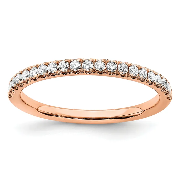 Goldia 14k White Gold Rose 14 Ct Lab Grown Diamond VSSI G Wedding Band Ring Rings