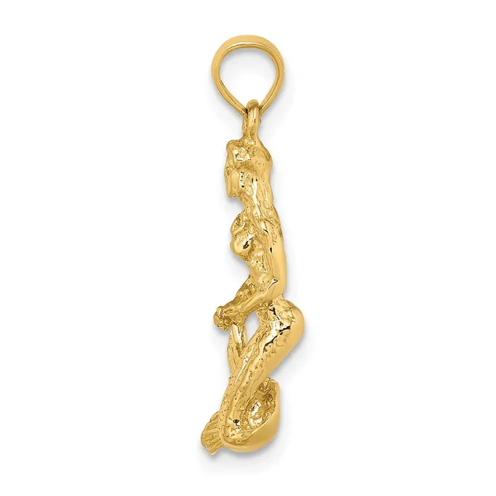 Goldia 14k Yellow Gold 3D Mermaid Charm Charm Necklaces
