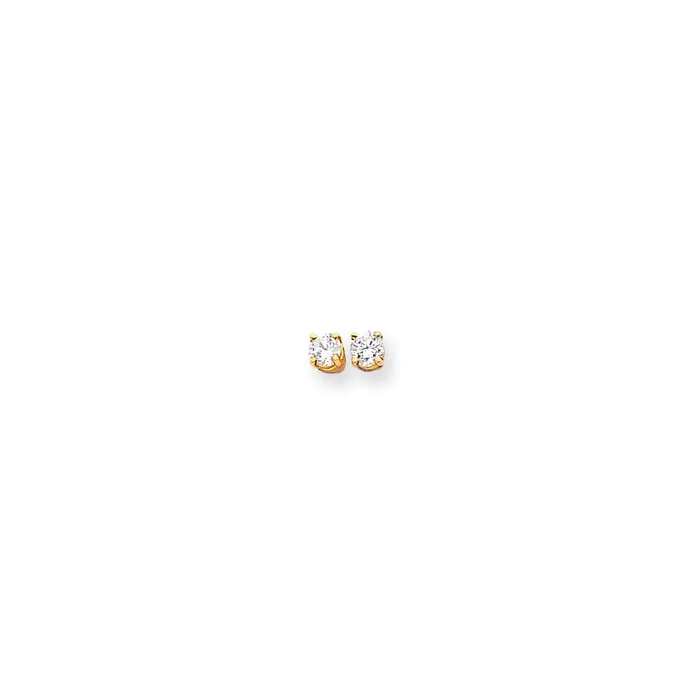 Goldia 14k Yellow Gold 4mm Cubic Zirconia Earrings Earrings