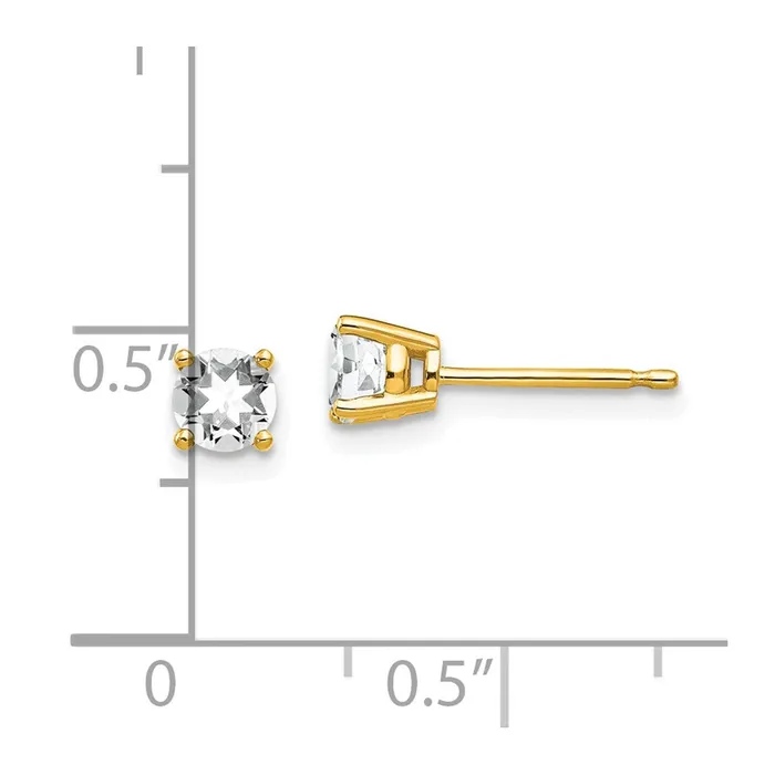 Goldia 14k Yellow Gold 4mm Cubic Zirconia Earrings Earrings