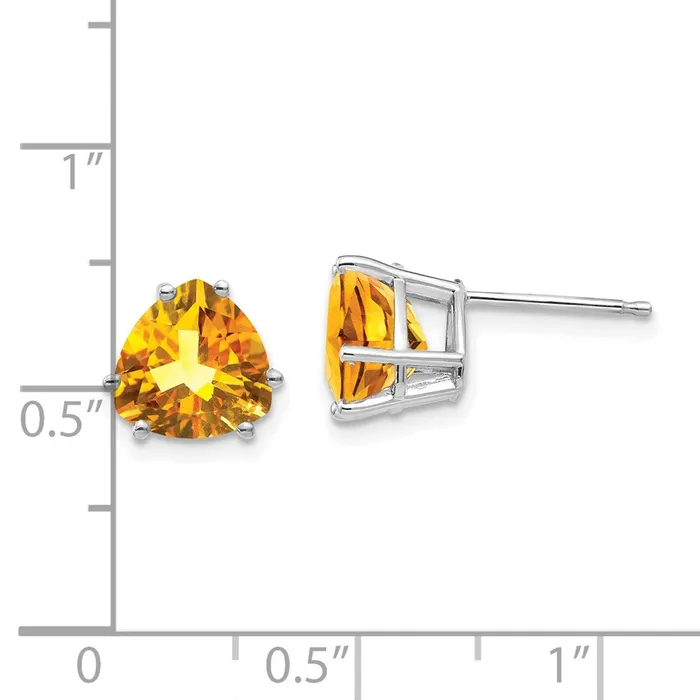 Goldia 14k Yellow Gold Citrine Trillion Stud Earrings Earrings