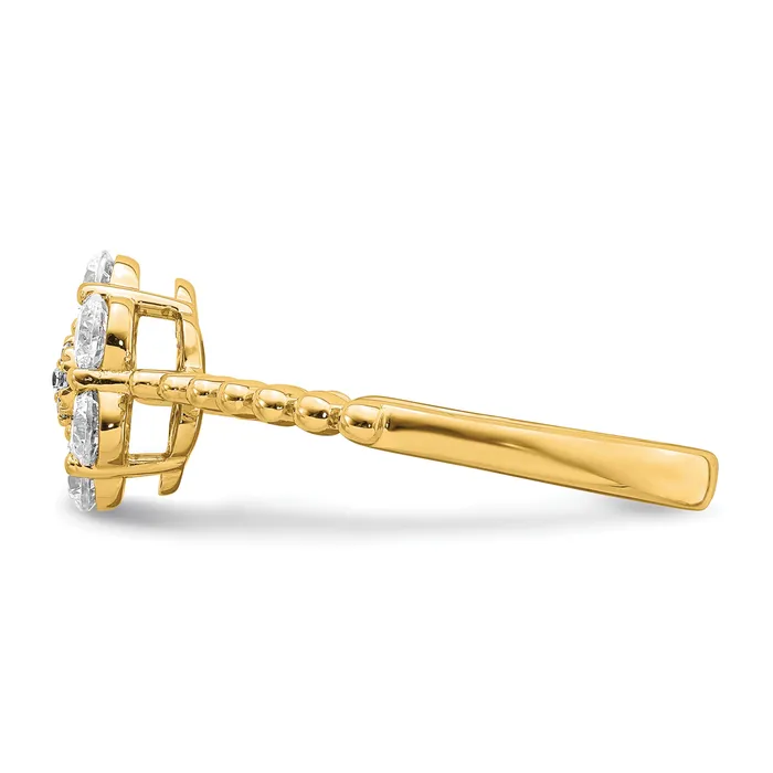 Goldia 14k Yellow Gold Lab Grown Diamond VSSI G Floral Ring Rings