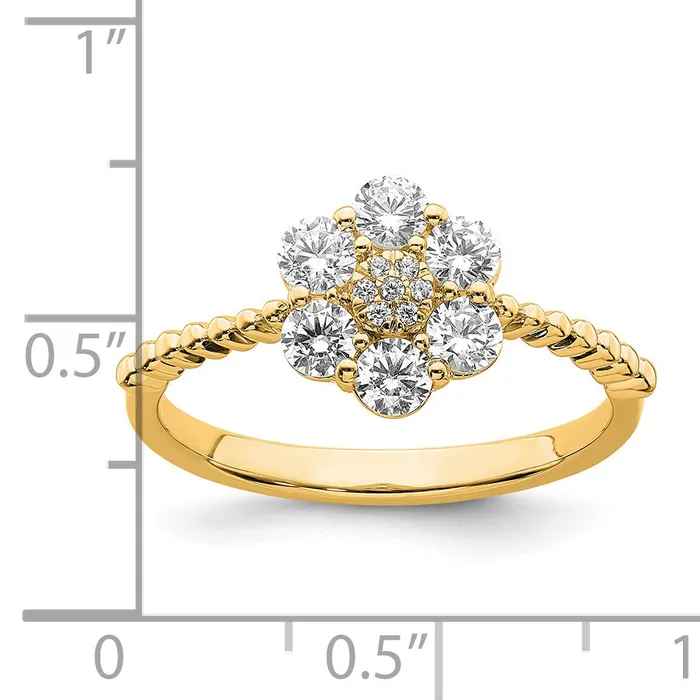 Goldia 14k Yellow Gold Lab Grown Diamond VSSI G Floral Ring Rings