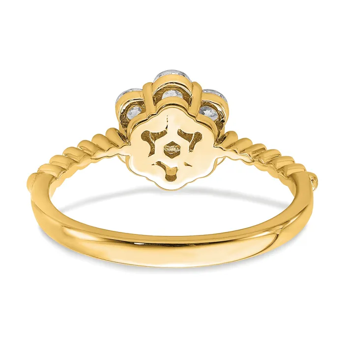 Goldia 14k Yellow Gold Lab Grown Diamond VSSI G Floral Ring Rings