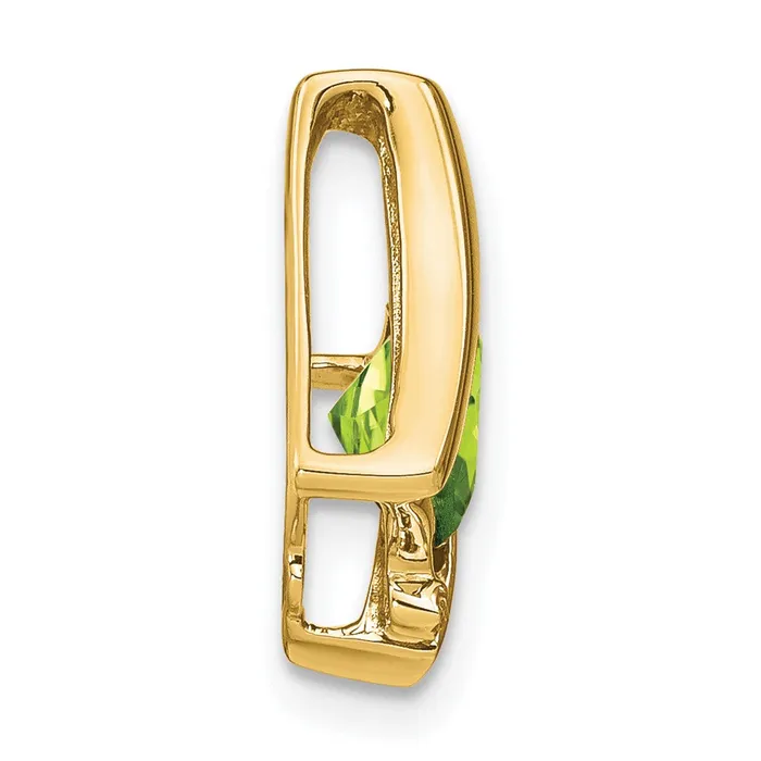 Goldia 14K Yellow Gold Peridot and Real Diamond Pendant Necklaces