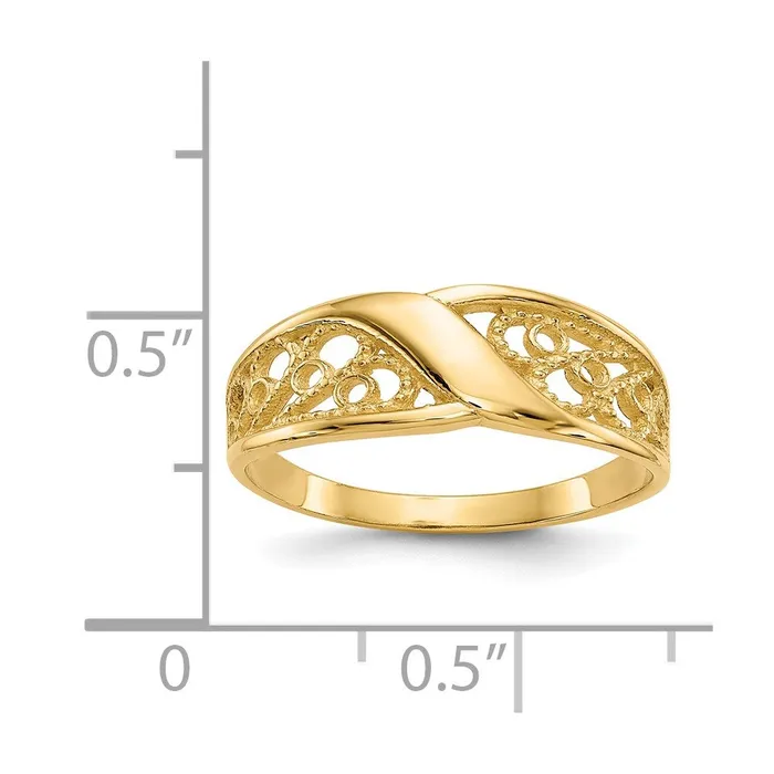 Goldia 14K Yellow Gold Polished Filigree Ring Rings