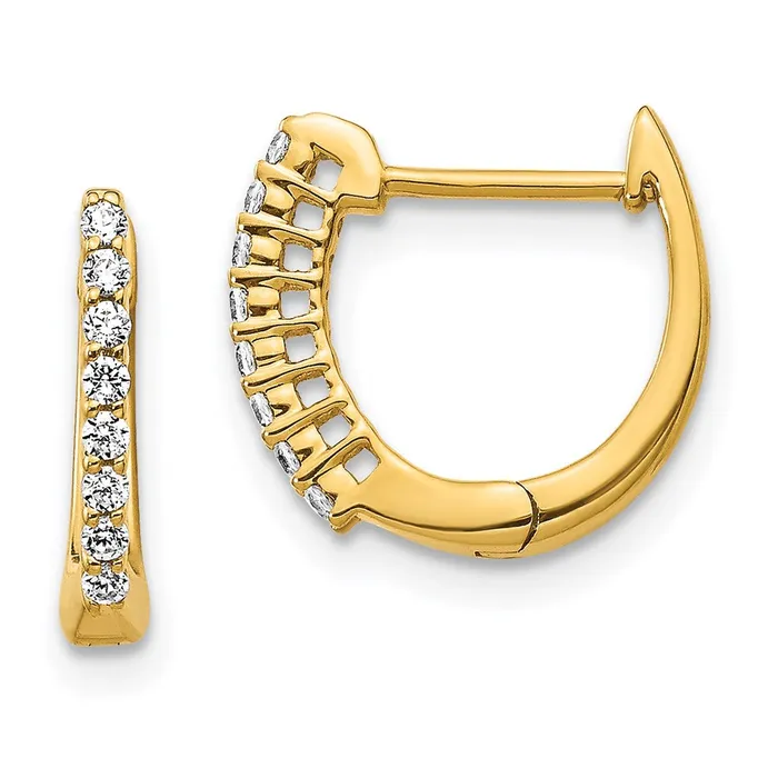 Goldia 14k Yellow Gold Polished Real Diamond Hinged Hoop Earrings Earrings Goldia 14k Yellow Gold Polished Real Diamond Hinged Hoop Earrings Earrings