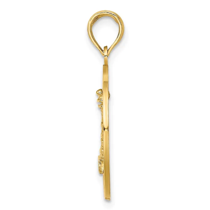 Goldia 14k Yellow Gold SAINT AUGUSTINE wLighthouse Circle Charm Charm Necklaces