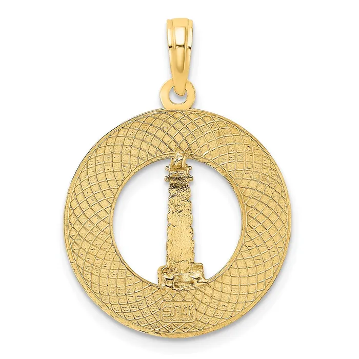 Goldia 14k Yellow Gold SAINT AUGUSTINE wLighthouse Circle Charm Charm Necklaces