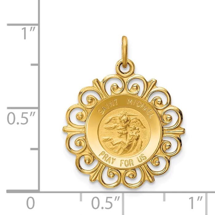 Goldia 14k Yellow Gold Saint Michael Medal Charm Charm Necklaces