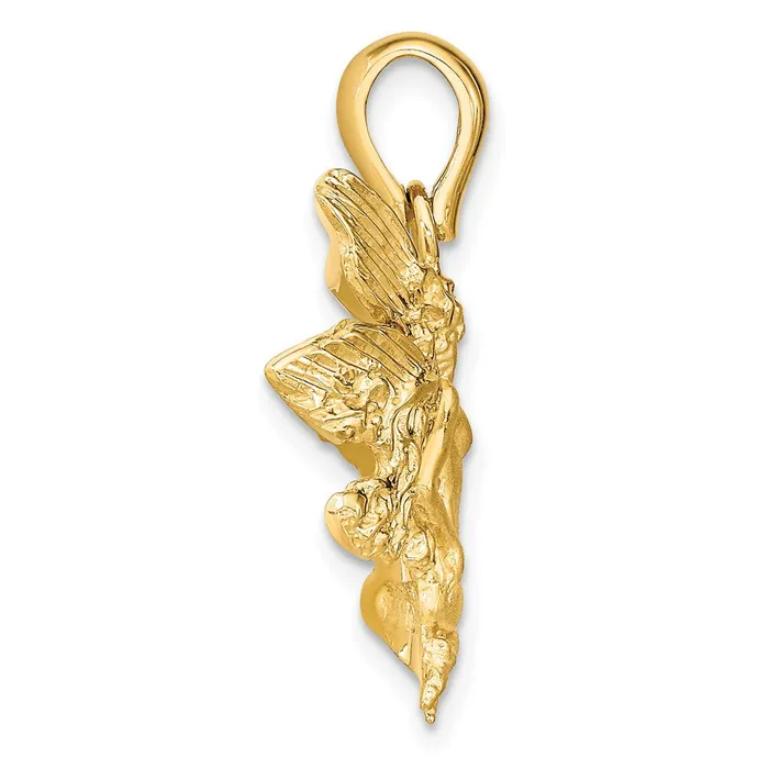 Goldia 14k Yellow Gold Satin and Polished Fairy Charm Charm Necklaces