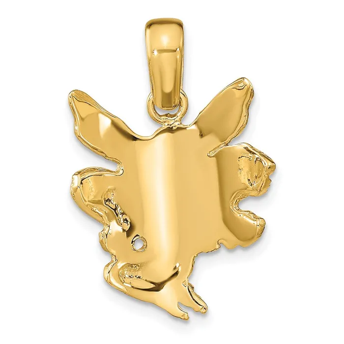 Goldia 14k Yellow Gold Satin and Polished Fairy Charm Charm Necklaces