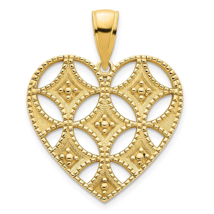 Goldia 14k Yellow Goldy Fancy Heart Pendant Necklaces