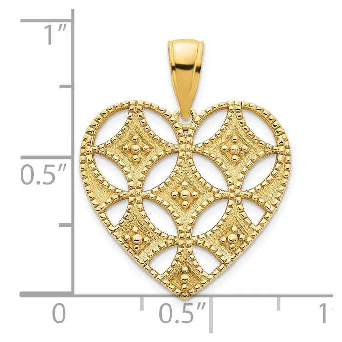 Goldia 14k Yellow Goldy Fancy Heart Pendant Necklaces