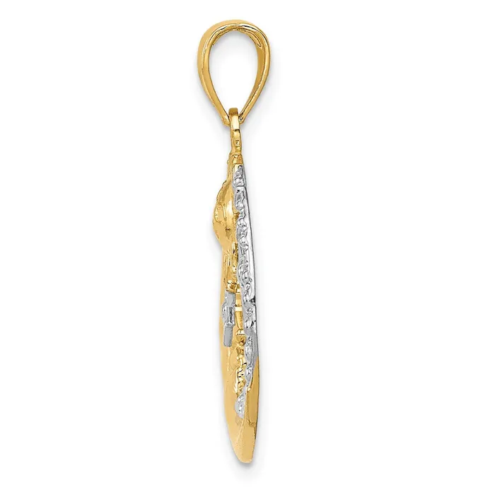 Goldia 14k Yellow Rhodium Gold and Rhodium DC Moon Stars and Sun Pendant Necklaces