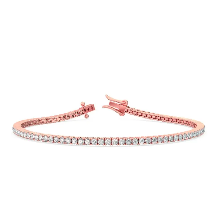 Goldia Bracelets 20 ct tw Classic FourProng Natural Diamond Tennis Bracelet in 10K Rose Gold Goldia Bracelets 20 ct tw Classic FourProng Natural Diamond Tennis Bracelet in 10K Rose Gold