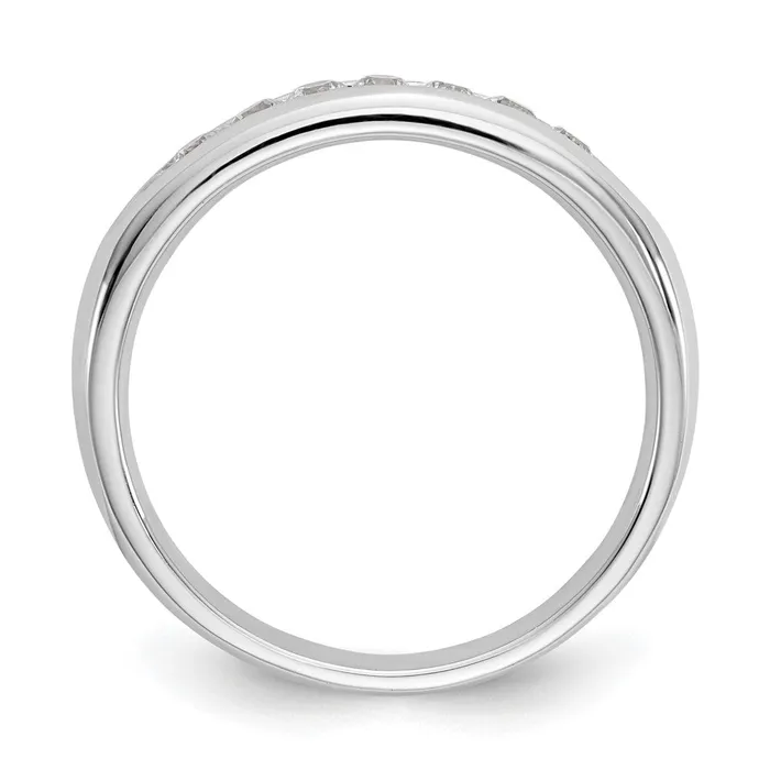 goldiaca 14K White Gold 7Stone Real Diamond Channel Band Rings