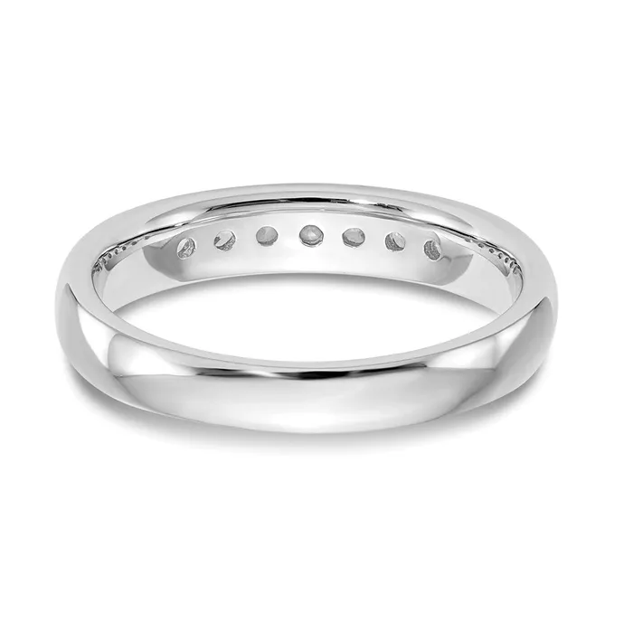 goldiaca 14K White Gold 7Stone Real Diamond Channel Band Rings