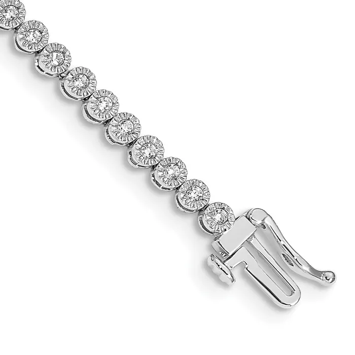 goldiaca 14k White Gold Natural Diamond Tennis Bracelet Bracelets