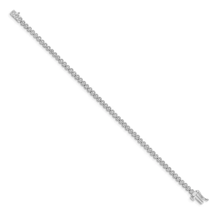 goldiaca 14k White Gold Natural Diamond Tennis Bracelet Bracelets