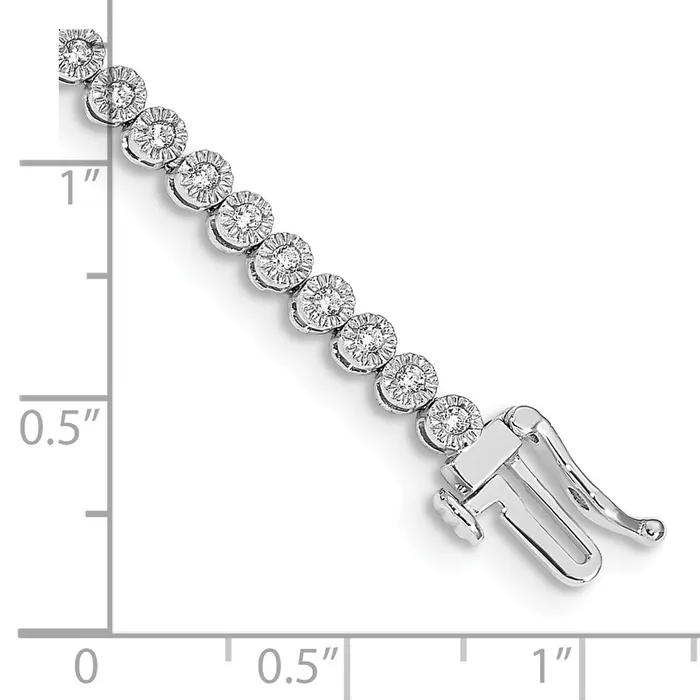 goldiaca 14k White Gold Natural Diamond Tennis Bracelet Bracelets