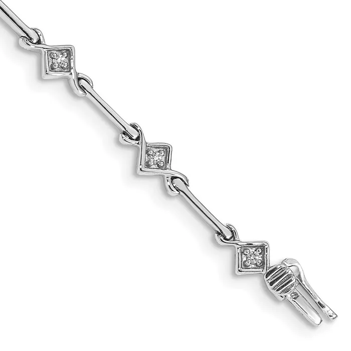 goldiaca Bracelets 14k White Gold Natural Diamond 75in Link Bracelet