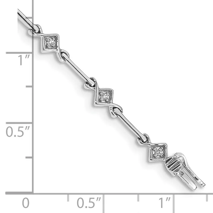 goldiaca Bracelets 14k White Gold Natural Diamond 75in Link Bracelet