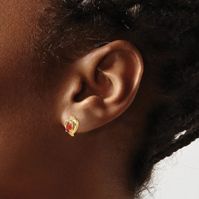 goldiaca Earrings 14K Diamond and Garnet Earrings