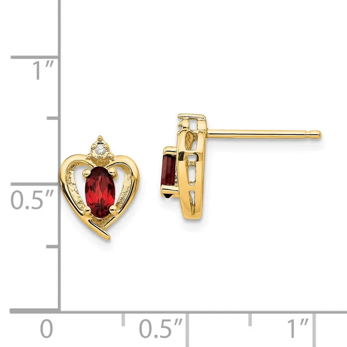 goldiaca Earrings 14K Diamond and Garnet Earrings