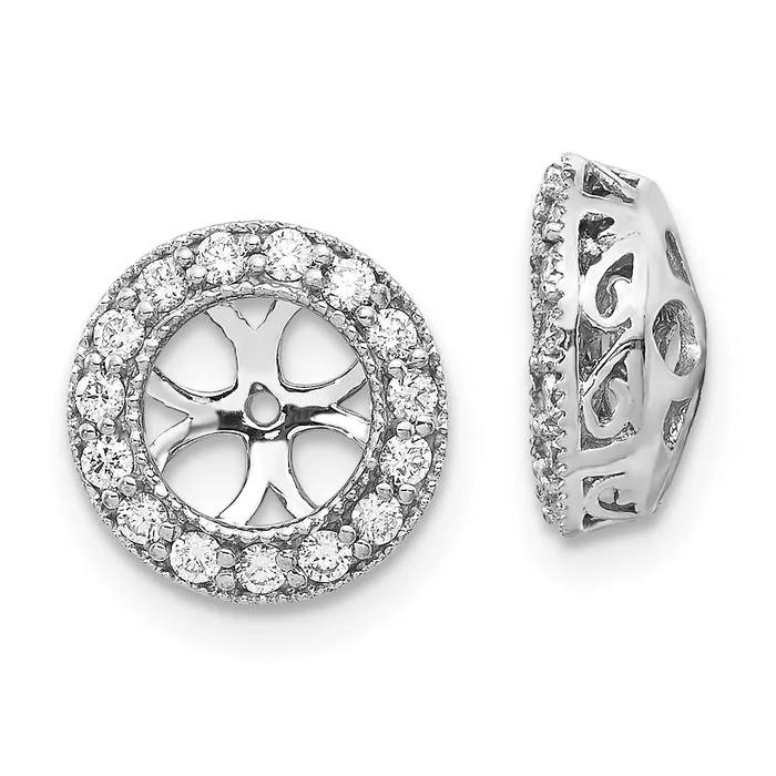 goldiaca Earrings 14k White Gold AA Diamond Earring Jacket