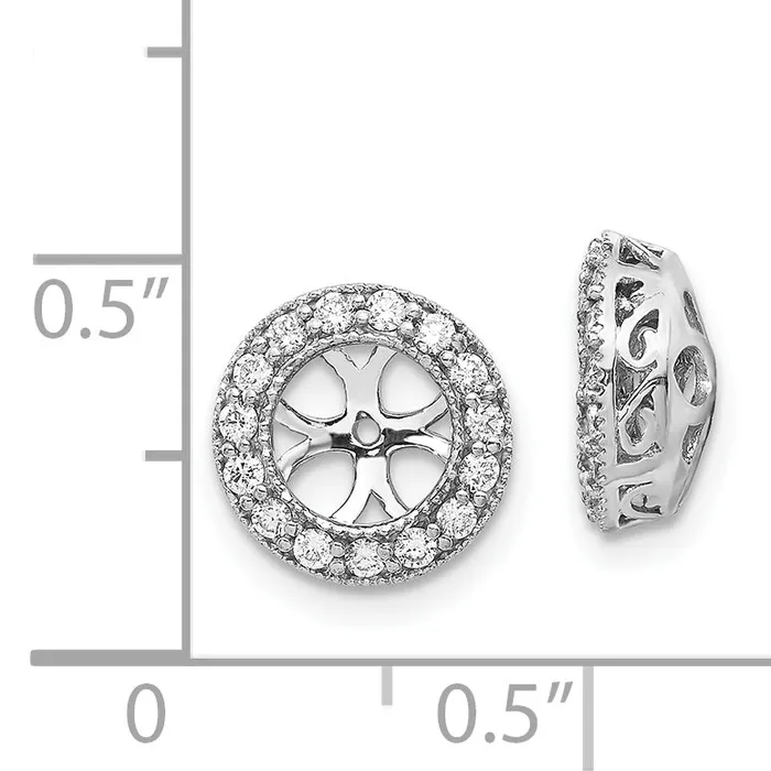 goldiaca Earrings 14k White Gold AA Diamond Earring Jacket