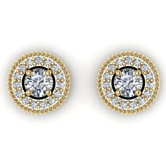 goldiaca Earrings 14ky AAA Diamond 2 stone Earring Semi Mount 4 mm center stones goldiaca Earrings 14ky AAA Diamond 2 stone Earring Semi Mount 4 mm center stones