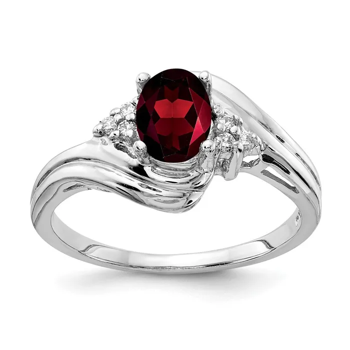 goldiaca Rings 14k White Gold 7x5mm Oval Garnet Checker AA Real Diamond ring goldiaca Rings 14k White Gold 7x5mm Oval Garnet Checker AA Real Diamond ring