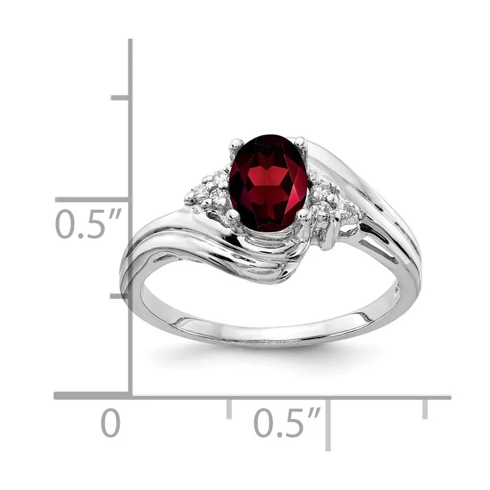 goldiaca Rings 14k White Gold 7x5mm Oval Garnet Checker AA Real Diamond ring goldiaca Rings 14k White Gold 7x5mm Oval Garnet Checker AA Real Diamond ring