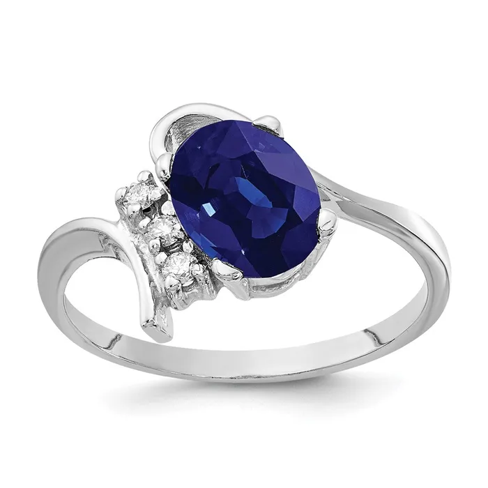 goldiaca Rings 14k White Gold 8x6mm Oval Sapphire A Real Diamond ring