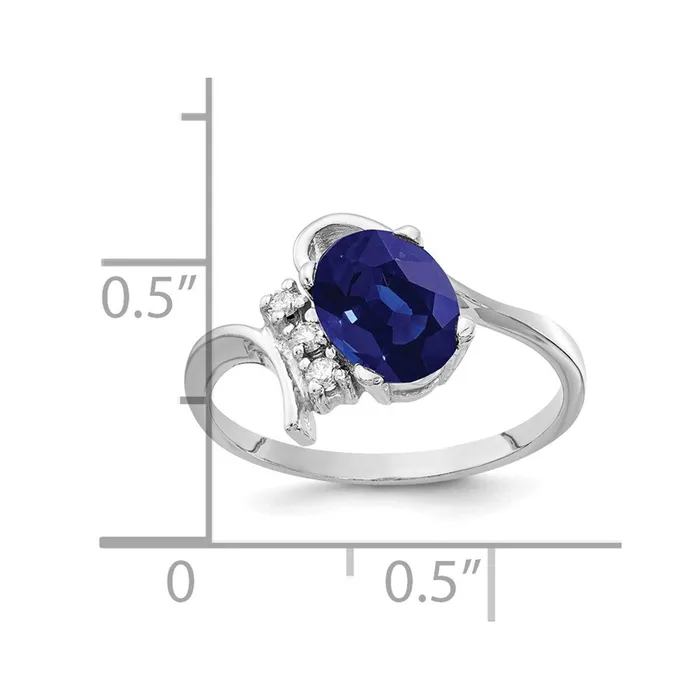 goldiaca Rings 14k White Gold 8x6mm Oval Sapphire A Real Diamond ring