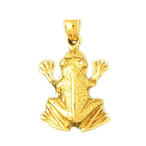 Goldia Charm Necklaces 14K Gold 16MM Frog Charm