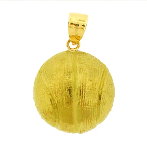 Goldia Charm Necklaces 14K Gold 3D Basketball Charm