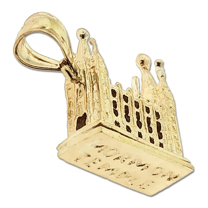 Goldia Charm Necklaces 14K Gold 3D Mormon Temple Charm