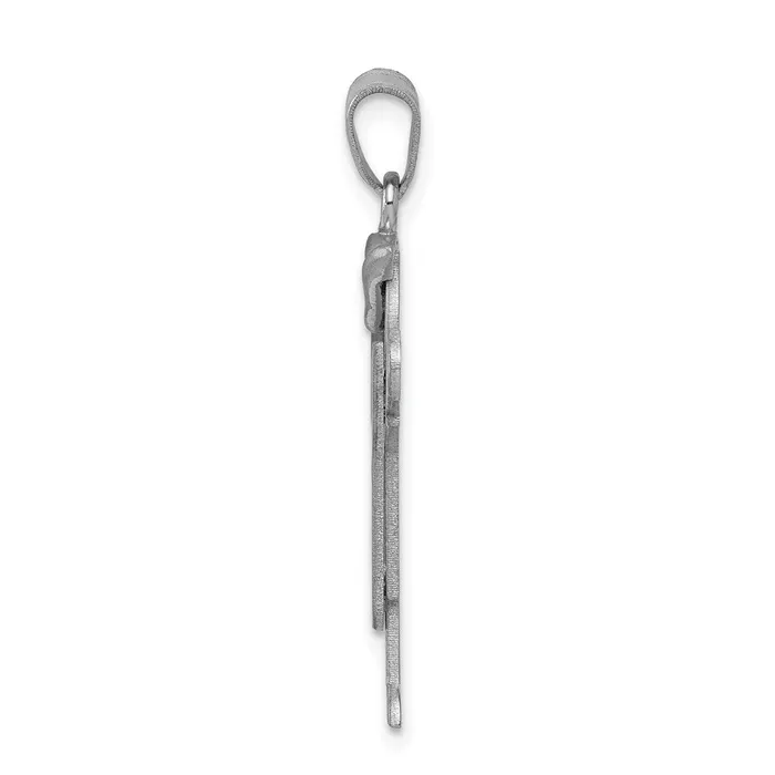 Goldia Charm Necklaces 14k White Gold Medium Boy with Hat on Left Engravable Charm