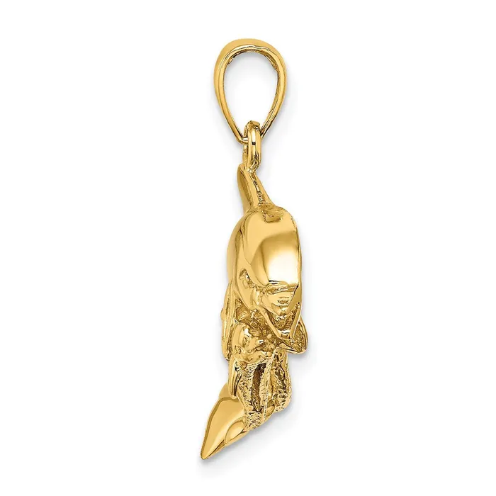 Goldia Charm Necklaces 14k Yellow Gold 2D Two Swimming Dolphins Charm