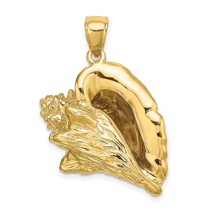 Goldia Charm Necklaces 14k Yellow Gold 3D Conch Shell Charm