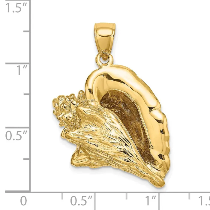 Goldia Charm Necklaces 14k Yellow Gold 3D Conch Shell Charm