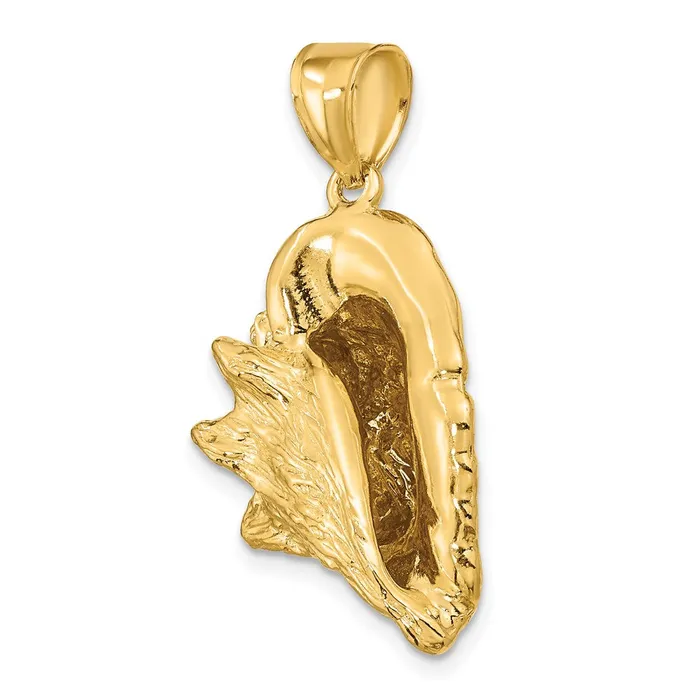 Goldia Charm Necklaces 14k Yellow Gold 3D Conch Shell Charm