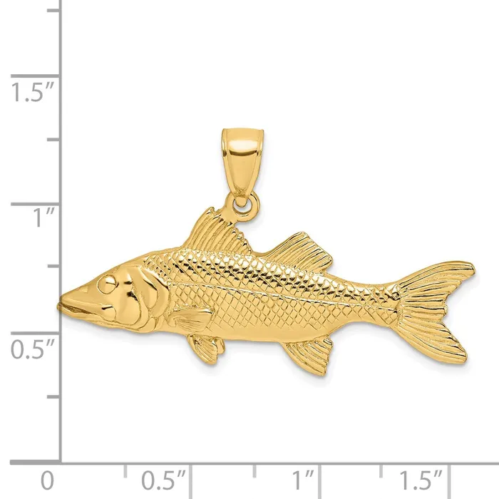 Goldia Charm Necklaces 14k Yellow Gold 3D Snook Fish Charm