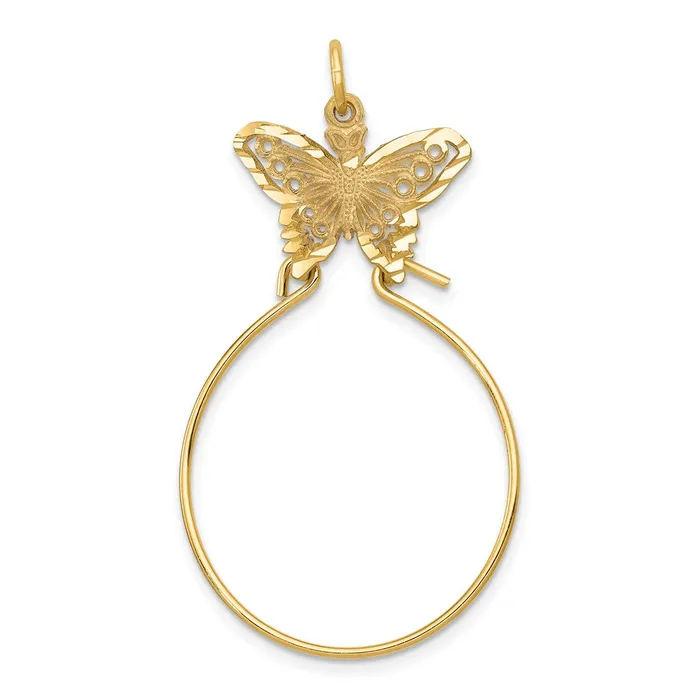 Goldia Charm Necklaces 14k Yellow Gold Butterfly Holder Charm