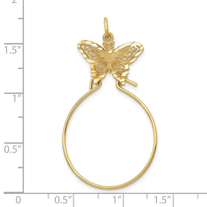 Goldia Charm Necklaces 14k Yellow Gold Butterfly Holder Charm