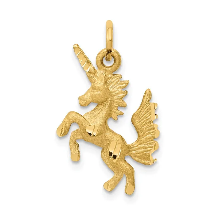 Goldia Charm Necklaces 14k Yellow Gold Dancing Unicorn Charm