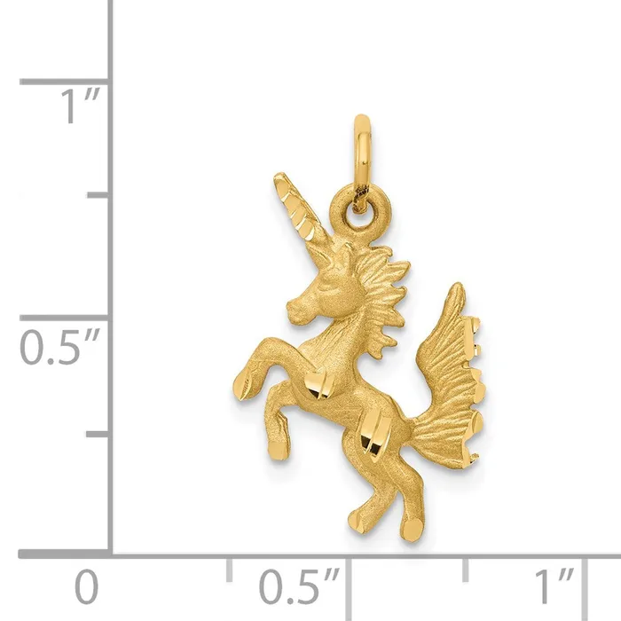 Goldia Charm Necklaces 14k Yellow Gold Dancing Unicorn Charm